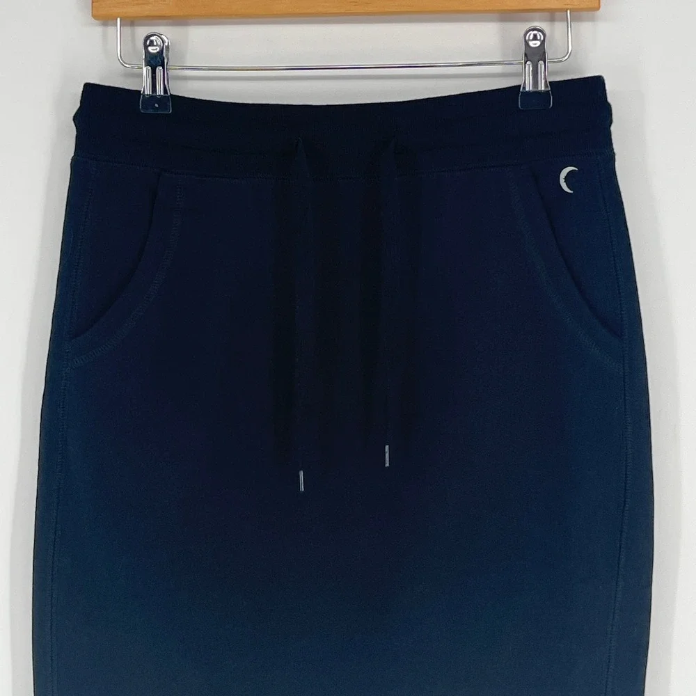 Zyia Active Black Drawstring Sweat Skirt Athleisure Casual Stretch Pocket Small